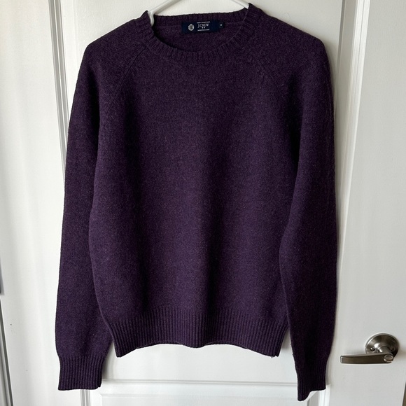 J. Crew Men's Purple 100% Lambswool Crewneck Sweater - Picture 7 of 7